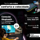 Mouse Sem Fio Recarregável RGB – Wireless 2.4GHz + Bluetooth, Silencioso, LED, 1600 DPI para Notebook e PC