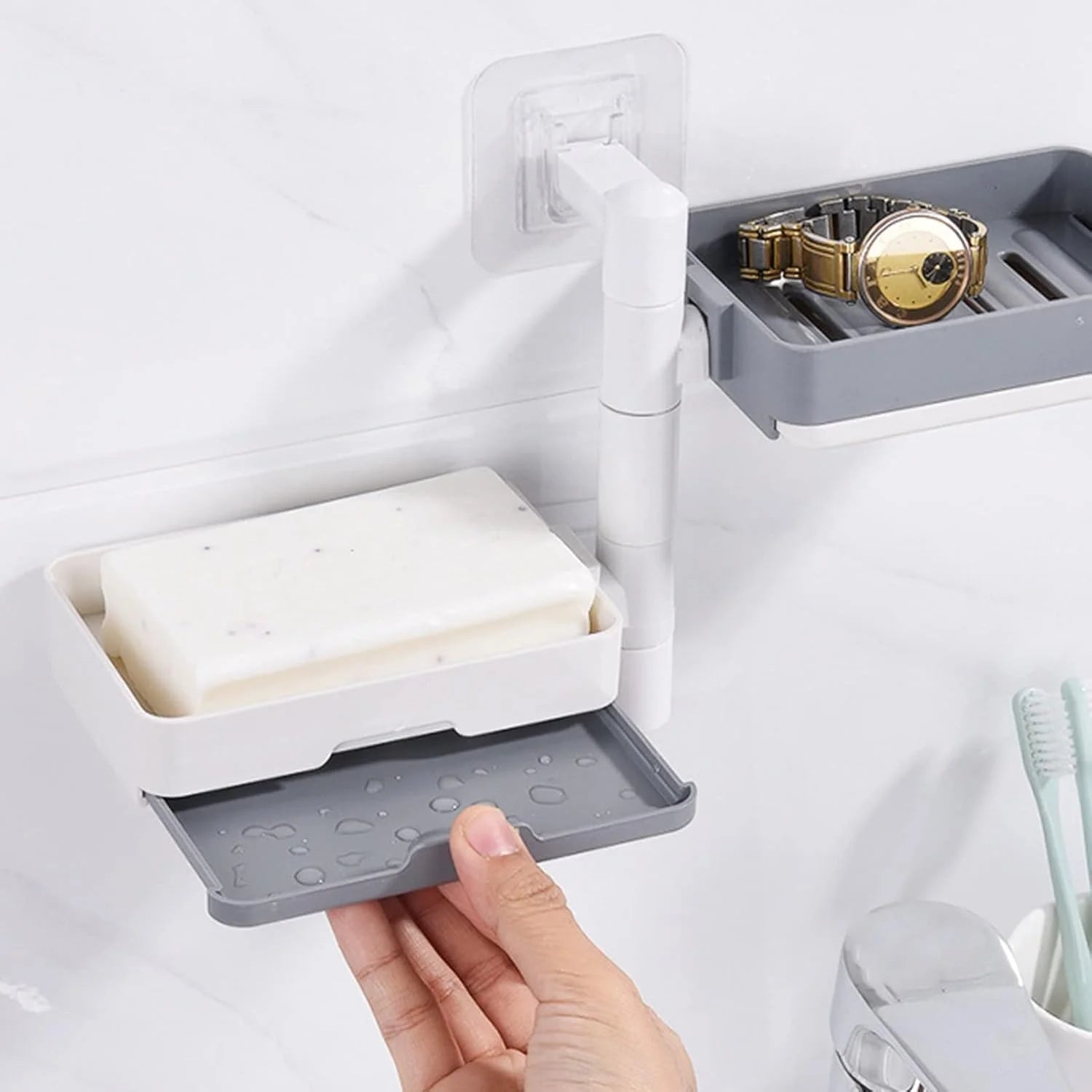 Saboneteira Organizadora Portátil 3 Andares com Drenagem – Praticidade e Organização para Banheiro e Viagens