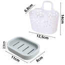 Kit de Higiene Pessoal 4 em 1 para Banheiro – Porta-Escova, Copo, Saboneteira e Cesto Organizador