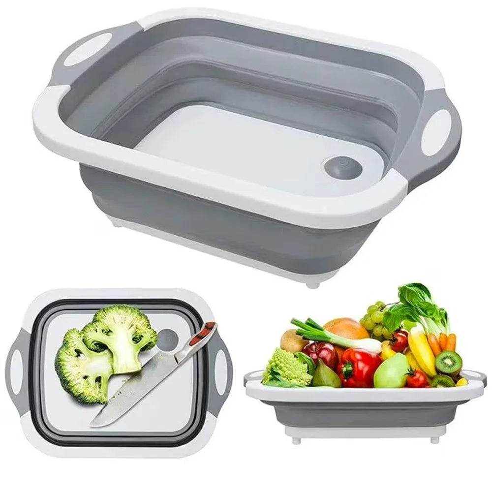 Tábua Multifuncional 3 em 1 Retrátil – Lavar, Cortar e Armazenar com Praticidade