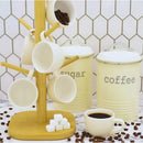 Suporte para Xícaras em Bambu com 6 Hastes – Organização e Charme Natural para sua Cozinha