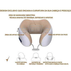 Travesseiro Massageador de Pescoço com Recarregável USB – Foam Neck Pillow