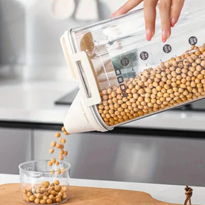 Pote Hermético com Copo Medidor – Praticidade e Organização para Sua Casa