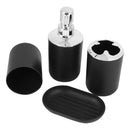 Kit Acessórios de Banheiro 4 Peças – Dispenser, Saboneteira, Porta-Escova e Copo | Design Moderno e Elegante