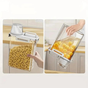 Pote Hermético com Copo Medidor – Praticidade e Organização para Sua Casa