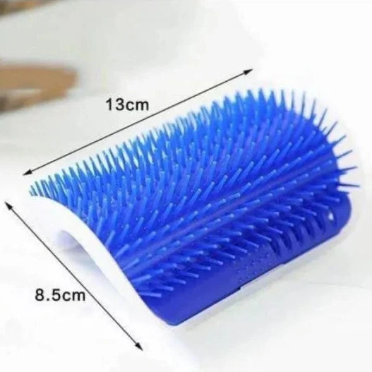 Escova Massageadora de Parede para Gatos com Catnip – Autoescovação, Antiestresse e Remoção de Pelos