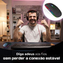 Mouse Sem Fio Recarregável RGB – Wireless 2.4GHz + Bluetooth, Silencioso, LED, 1600 DPI para Notebook e PC