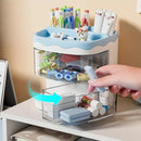 Organizador de Mesa Multifuncional com Divisórias e Gaveta – Porta-Lápis para Escritório, Estudo e Home Office