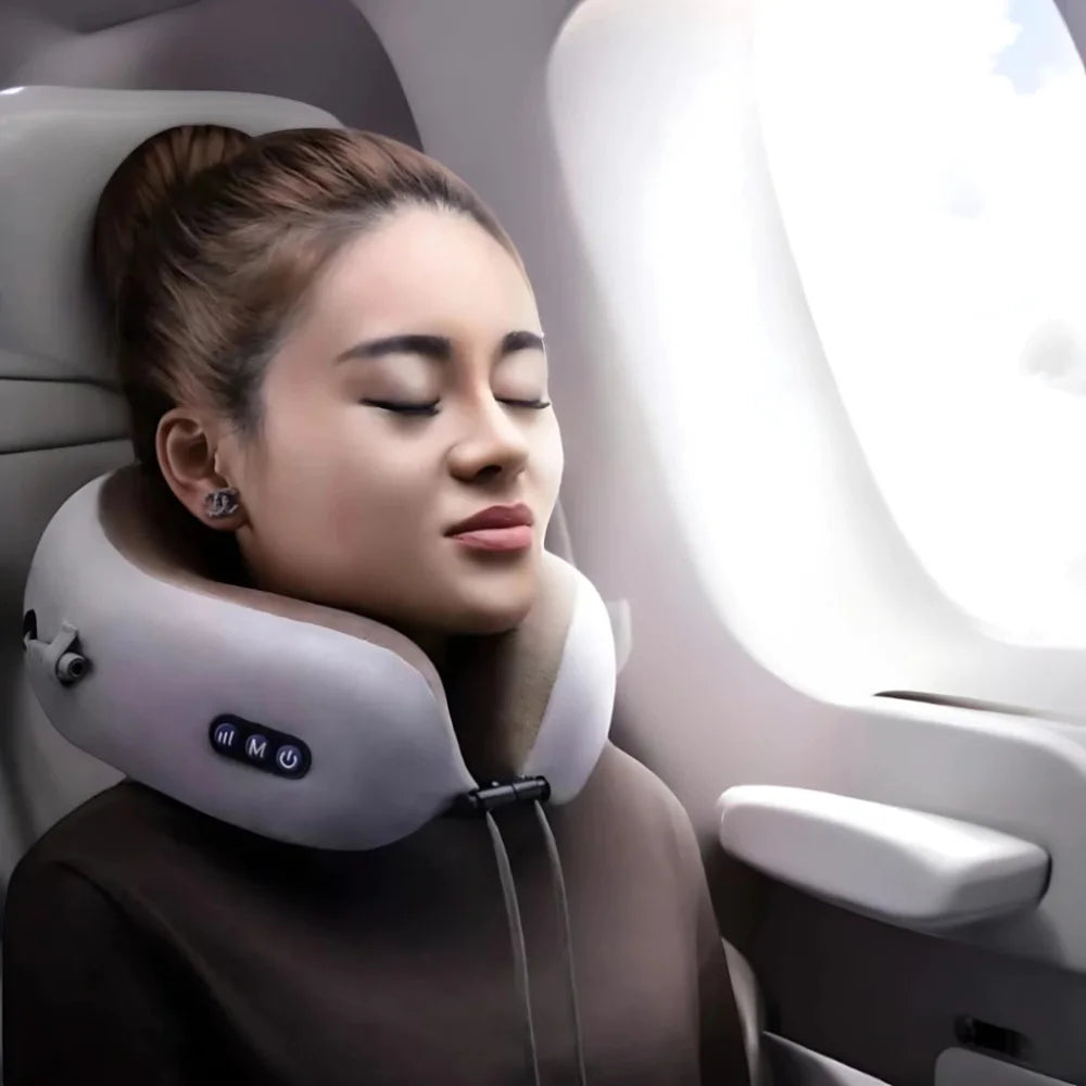 Travesseiro Massageador de Pescoço com Recarregável USB – Foam Neck Pillow