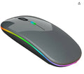 Mouse Sem Fio Recarregável RGB – Wireless 2.4GHz + Bluetooth, Silencioso, LED, 1600 DPI para Notebook e PC