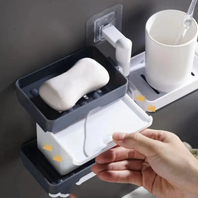 Saboneteira Organizadora Portátil 3 Andares com Drenagem – Praticidade e Organização para Banheiro e Viagens