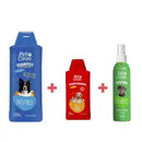 Kit Banho Pet 4 em 1 – Shampoo 700ml, Condicionador 250ml, Máscara Hidratante 500g e Perfume 120ml | Cães e Gatos