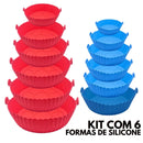 Kit com 6 Formas de Silicone para Air Fryer – Praticidade, Saúde e Muito Mais Sabor