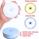 Luminária LED com Sensor de Presença – USB Recarregável, Luz Quente e Fria, Sem Fio