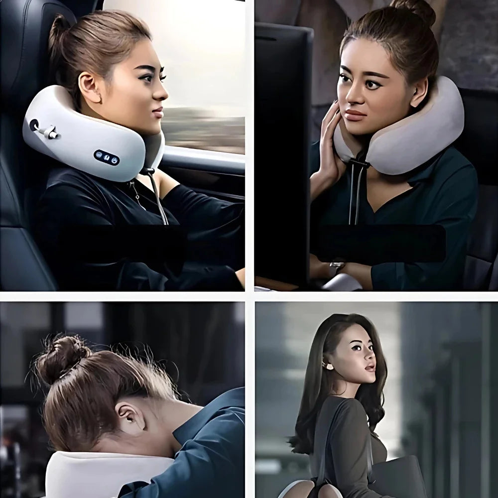 Travesseiro Massageador de Pescoço com Recarregável USB – Foam Neck Pillow