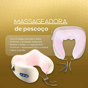 Travesseiro Massageador de Pescoço com Recarregável USB – Foam Neck Pillow