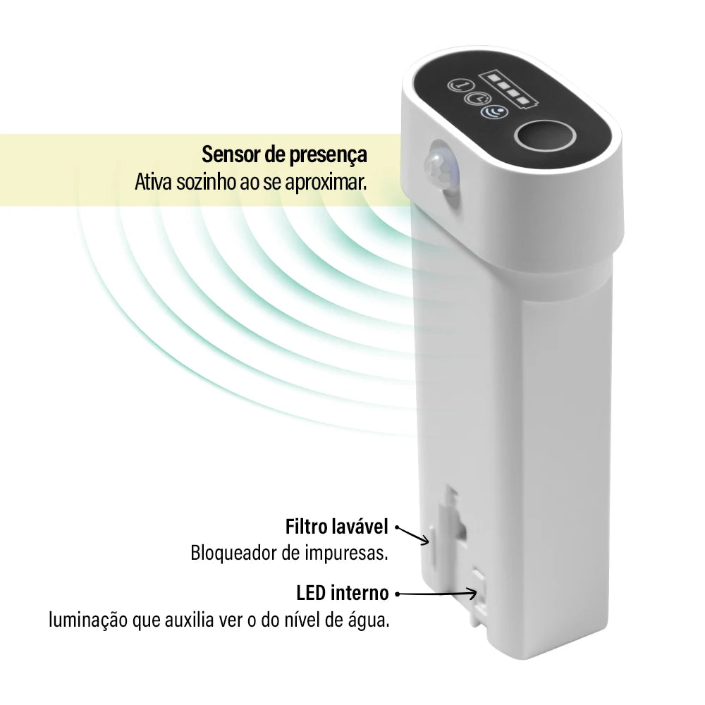 Bebedouro Inteligente Sem Fio 2.6L NEWPET – Fonte de Água com Sensor Automático para Gatos e Cães!