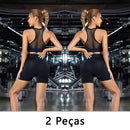 Kit 2 Shorts Fitness Femininos – Sem Costura, Cintura Alta, Compressão na Barriga e Bumbum, Ideal para Academia e Yoga