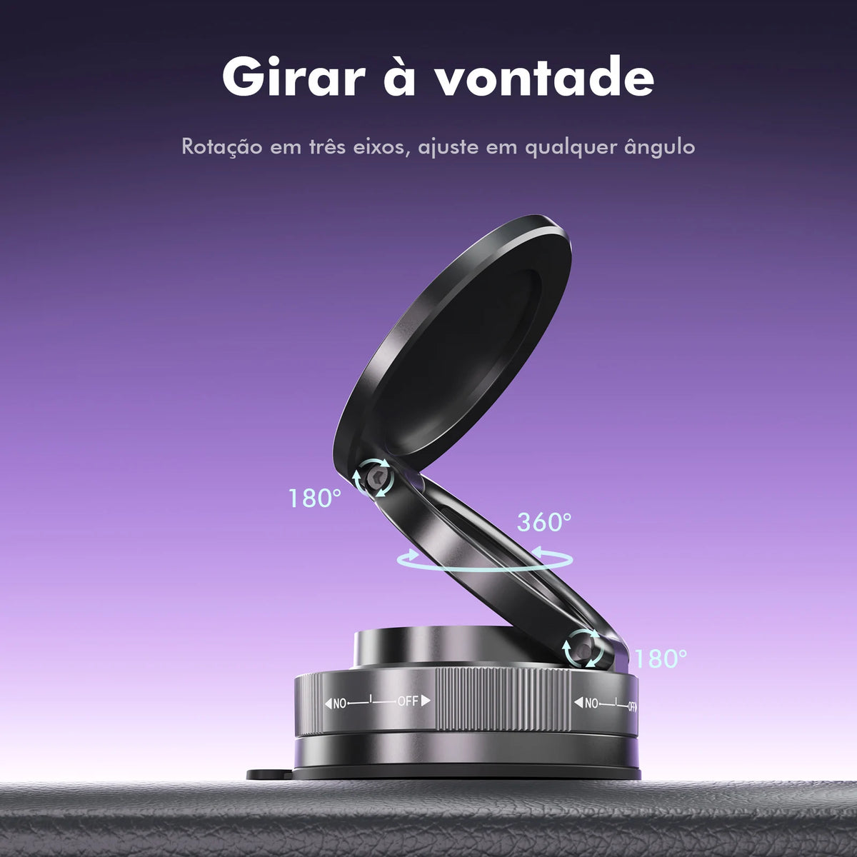 Suporte Para Celular Magnético Universal 360º com Ventosa de Alta Fixação